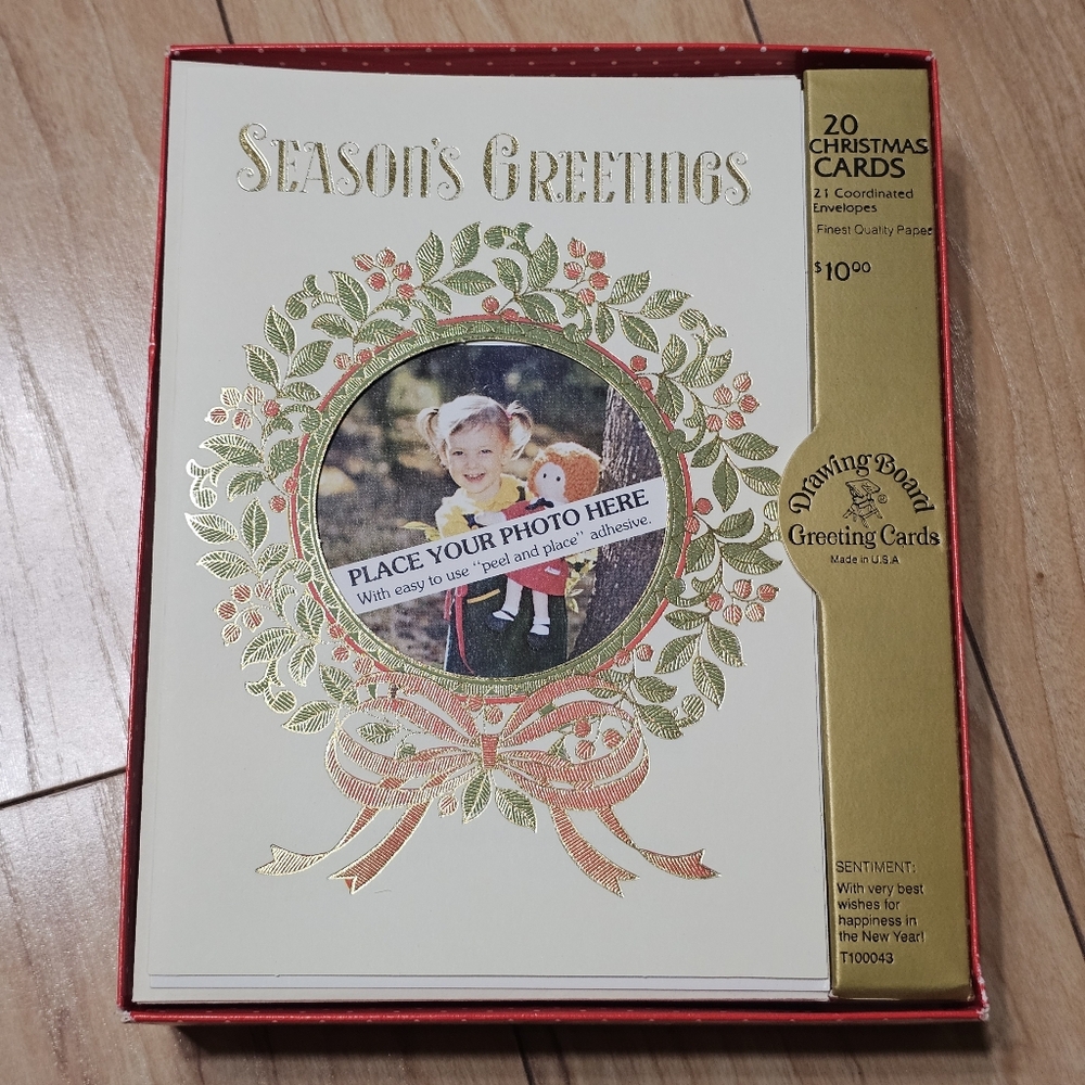 Unused Vintage Christmas Greeting Cards by Drawing Board Holidays New Year NYE